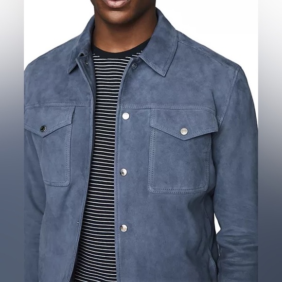 Reiss BLUE Suede Jacket in Large - Picture 4 of 14